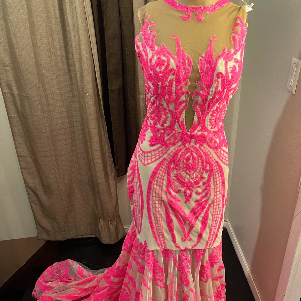 PINK CUSTOM MADE MERMAID 2025 PROM DRESS